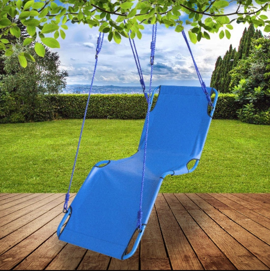 Leagan tip sezlong, Zola, cadru otel, greutate suportata 150 kg, franghii montare nailon 1.9 m, materail oxford, 170 x 56.5 cm, albastru Leagan tip sezlong, Zola, cadru otel, greutate suportata 150 kg, franghii montare nailon 1.9 m, materail oxford, 170 x 56.5 cm, albastru